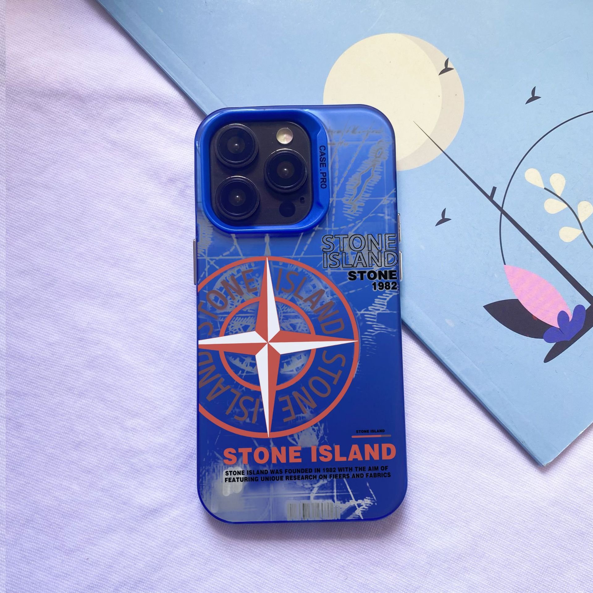 IMD Personalized Trend Stone Island Mobile Phone Case for iPhone 11 12 13 14 15 ProMax XR XSMax Accessories - Silver Color