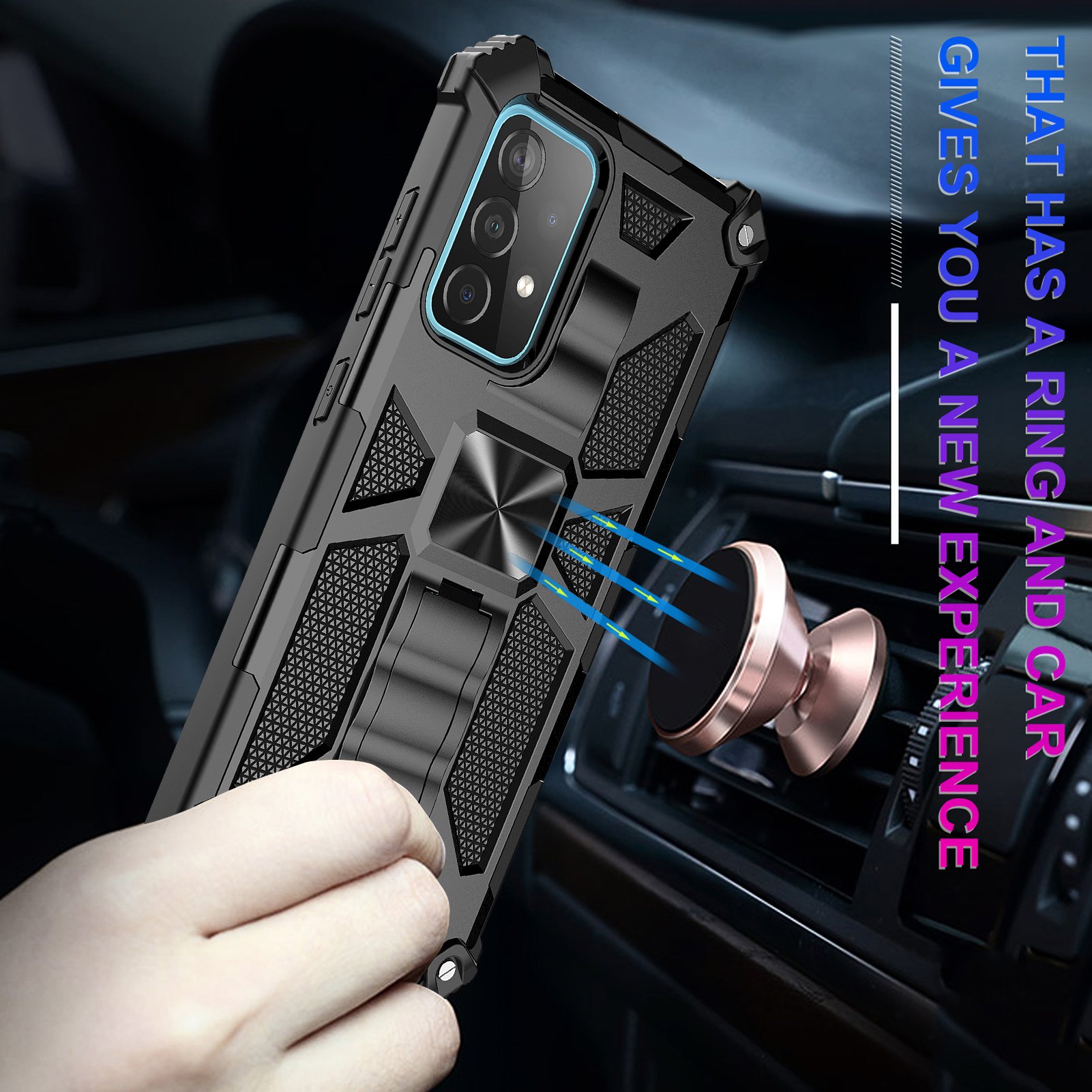 Phone Case For Samsung Galaxy A15 A25 A35 A55 5G Built in Kickstand Heavy Duty Shockproof Protective Back Phone Cover