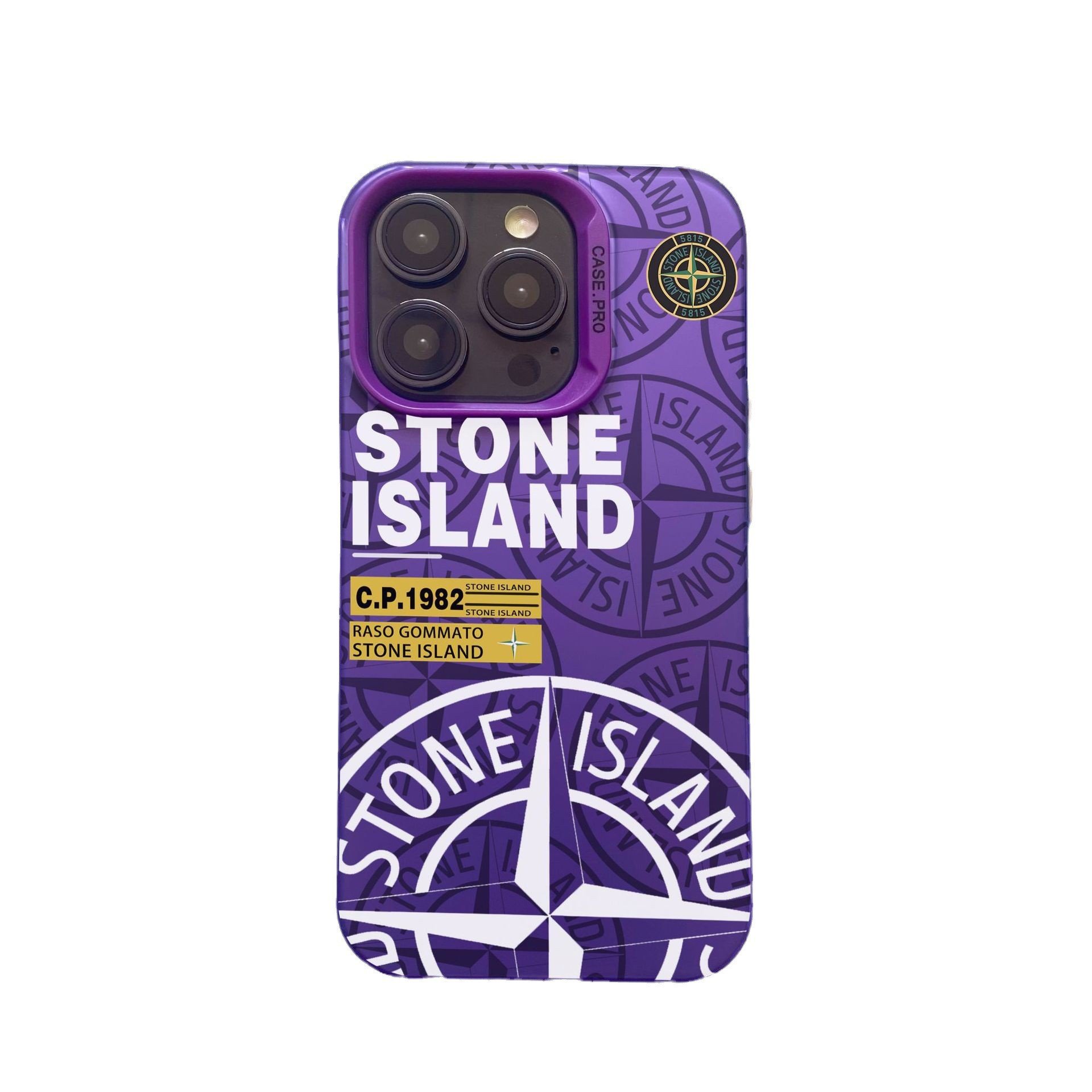 Stone Island PC label color silver IMD wholesale mobile phone case for iphone11 12 13 14 15 16 pro/max