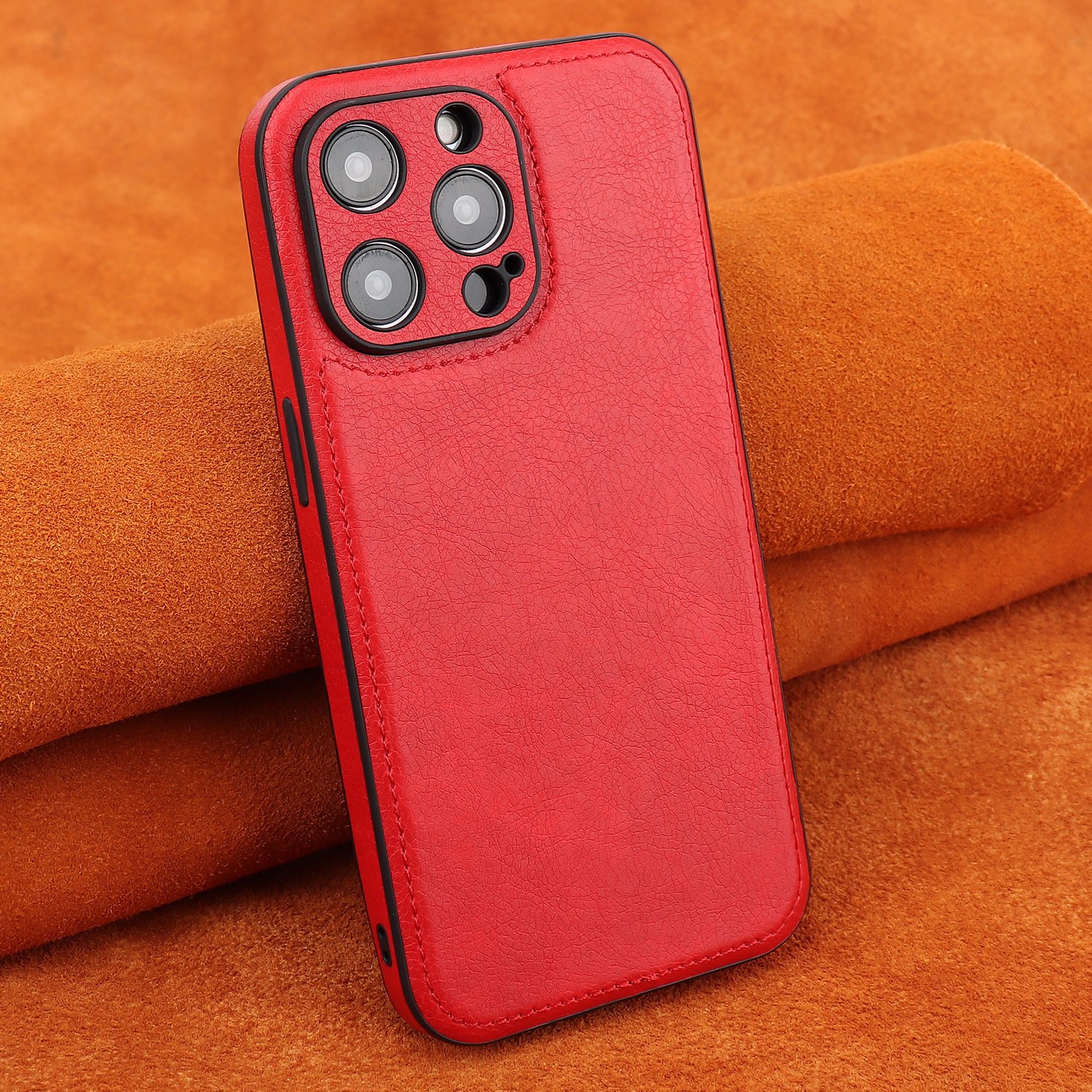 for iPhone 16 15 pro max mobile phone case hollow solid color mobile phone protective case PU leather cover for iPhone 16