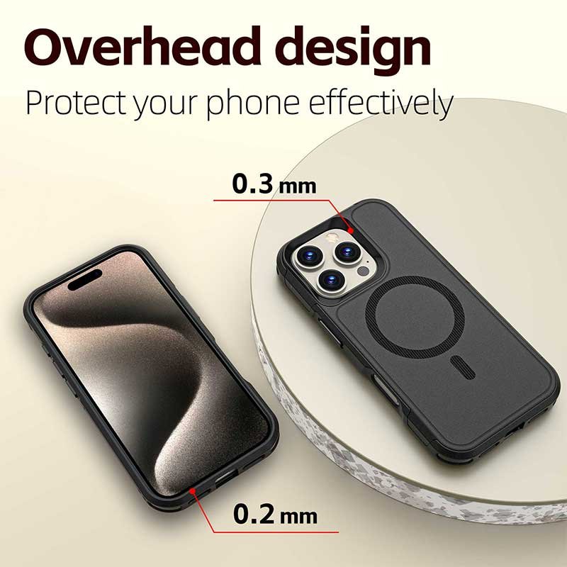For iPhone 16 Pro Max Magnetic Charging Shockproof Case, Heavy Duty Drop Protection Armor Cover for iPhone 16 Pro Max 6.9 inch