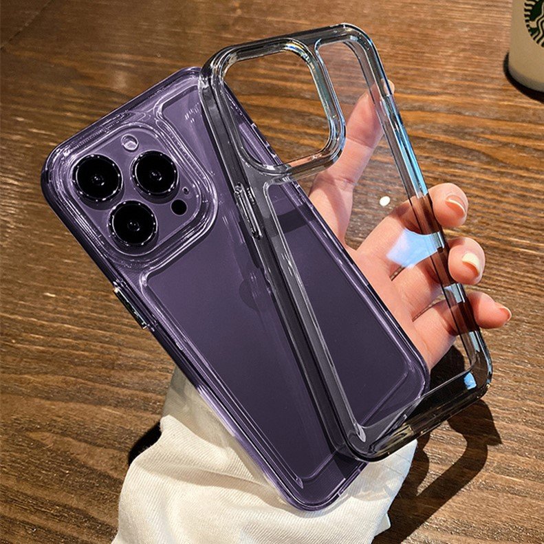 Transparent Shockproof Hard Acrylic Phone Case For iPhone 14 Pro Max 13 12 11 Pro Max X XR XS 7 8 Plus Bumper Clear TPU Cover