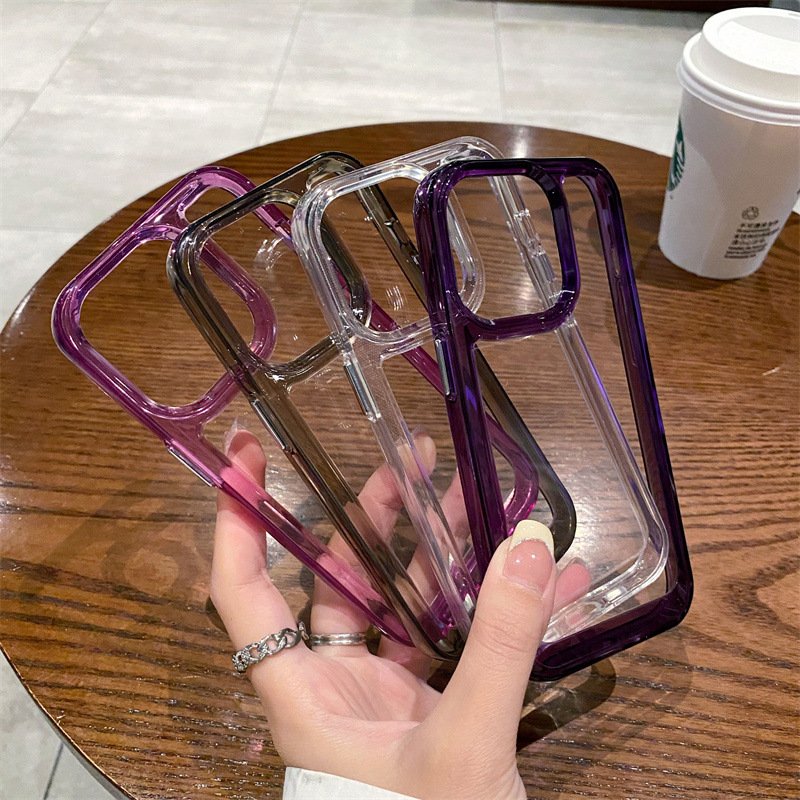Transparent Shockproof Hard Acrylic Phone Case For iPhone 14 Pro Max 13 12 11 Pro Max X XR XS 7 8 Plus Bumper Clear TPU Cover
