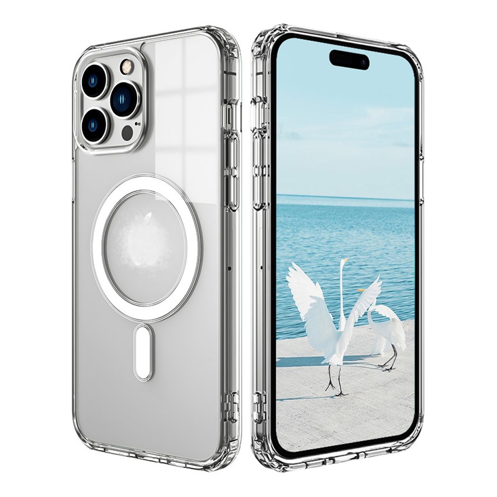 Transparent magnetic wireless charge phone case For iPhone 13 PRO MAX