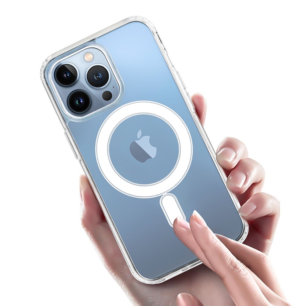 Transparent magnetic wireless charge phone case For iPhone 13 PRO MAX