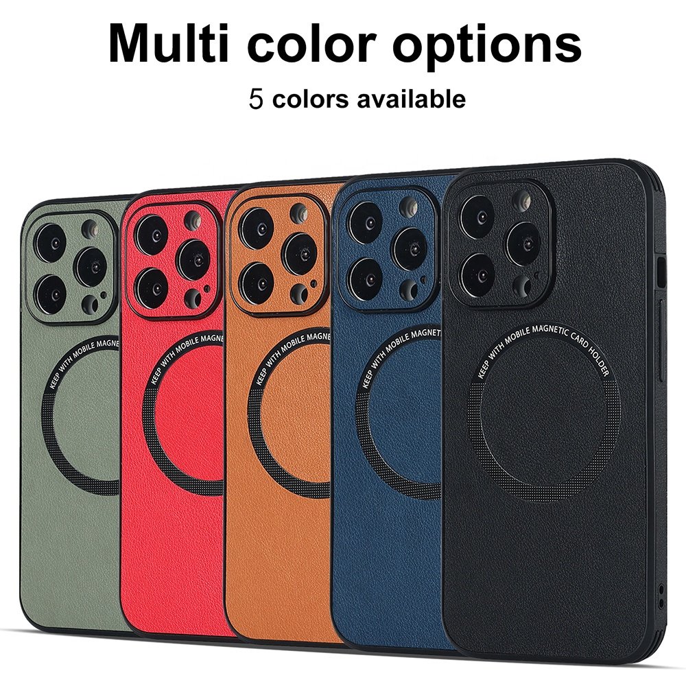 New Arrival Pu Leather Mobile Phone Case Wireless Charging Phone Case for iphone 14 14 pro max Magnetic Phone Case