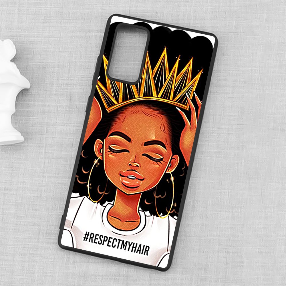 Cartoon Black girls women Soft Phone Case For Samsung Galaxy S24