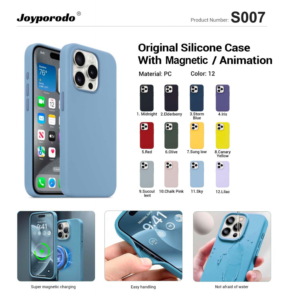 Original Silicone Case for iPhone 12 13 14 15 Pro Max with Magnetic Animation Logo wholesale Phone for iPhone 15 Pro Max