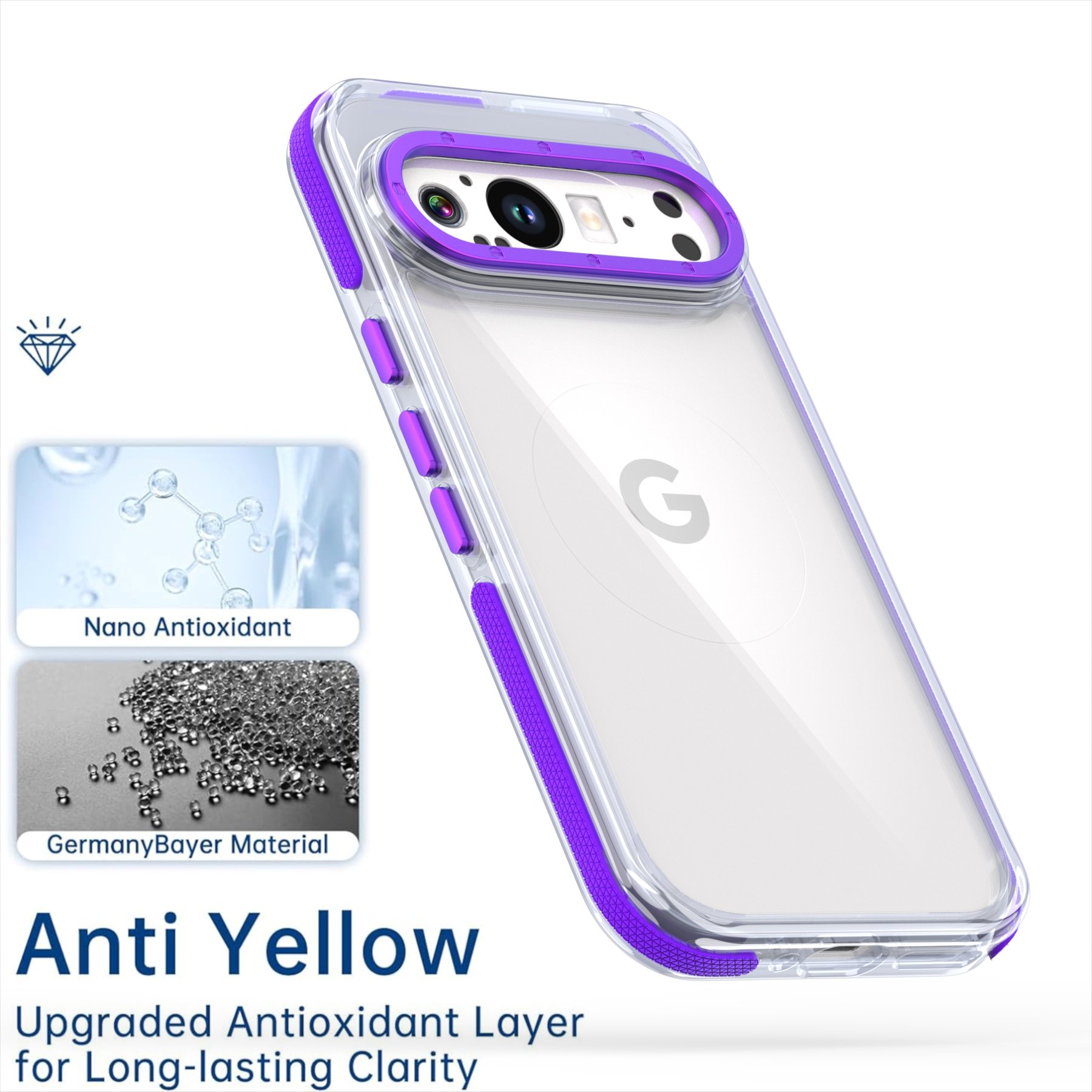 Manufacturer Wholesale Mobile Phone Case Hard PC Anti-Yellow TPU Multi-colors Shockproof Phone Case For Google Pixel 9ProXL 5G
