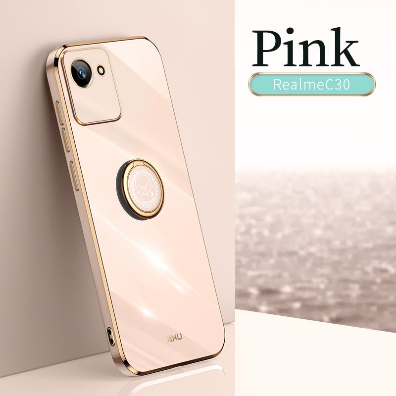 2 in 1 2022 Fashion TPU Mobile Phone Covers Latest for Realme C30 Kickstand Electroplated Phone Case Cover Bulk