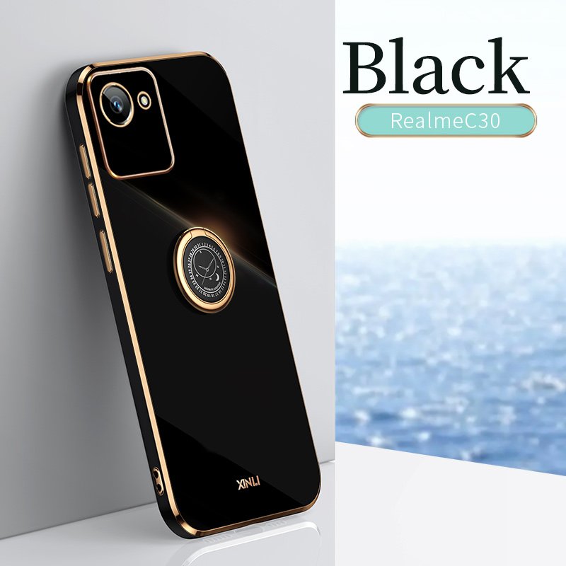 2 in 1 2022 Fashion TPU Mobile Phone Covers Latest for Realme C30 Kickstand Electroplated Phone Case Cover Bulk