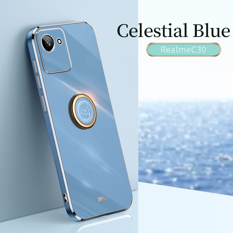 2 in 1 2022 Fashion TPU Mobile Phone Covers Latest for Realme C30 Kickstand Electroplated Phone Case Cover Bulk
