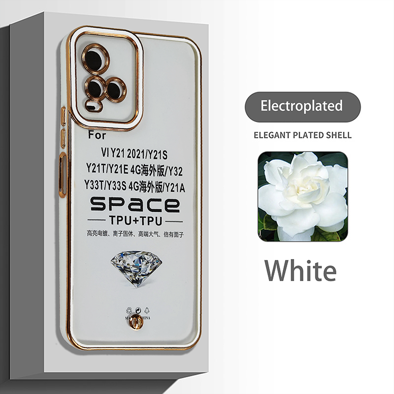 Custom Wholesale four-corner protective anti-Scratch armor shockproof Non-yellowing mobile phone case for vivo Y21