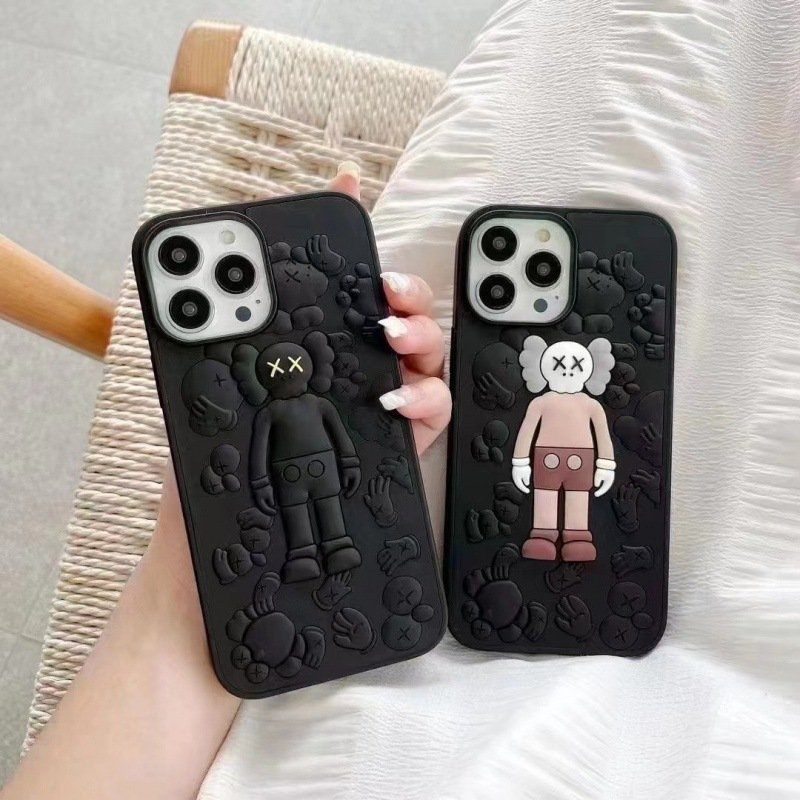 2024 Hot 3D Silicone Sale Kaws Doll Cell Mobile Phone Back Case for iPhone 15 14 13 12 11 XR iPhones Case