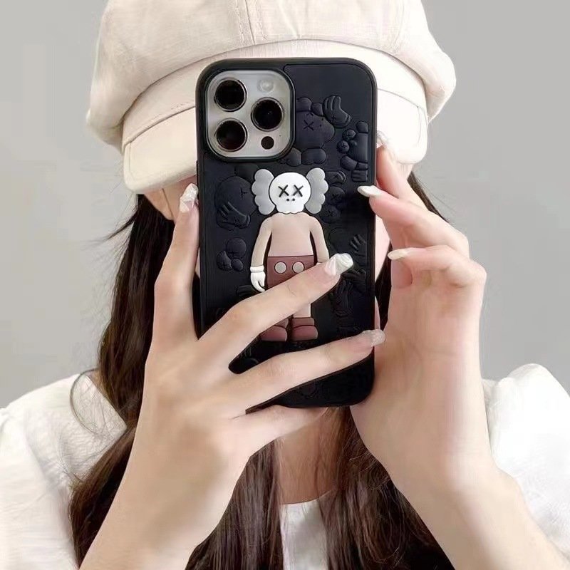 2024 Hot 3D Silicone Sale Kaws Doll Cell Mobile Phone Back Case for iPhone 15 14 13 12 11 XR iPhones Case