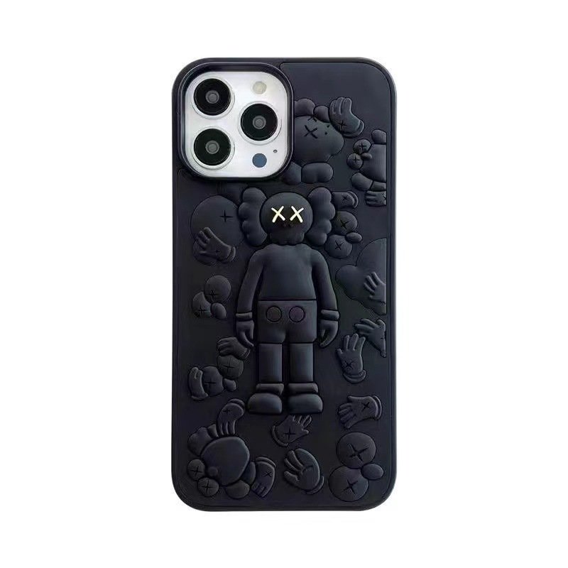 2024 Hot 3D Silicone Sale Kaws Doll Cell Mobile Phone Back Case for iPhone 15 14 13 12 11 XR iPhones Case