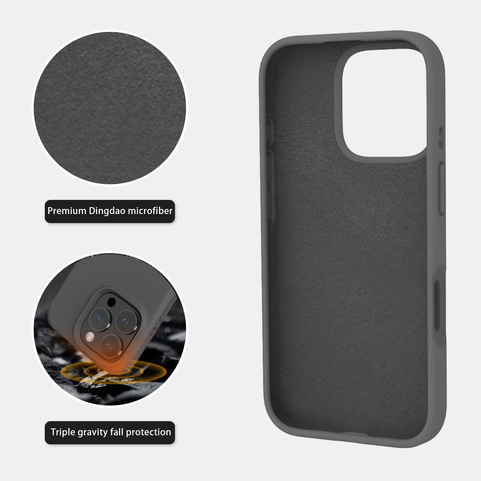 For iphpne16 phone case Fully covered liquid silicone anti-fingerprint gravity anti-fall protective cover