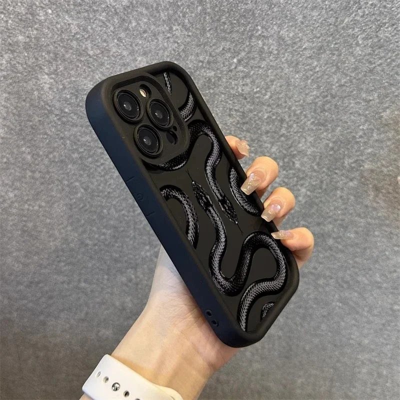 Cute Doodle Funny Snake Phone Case For Xiaomi Mi 14 13 12 11 Lite 4G 5G 12T 13T Pro Poco X5 F5 Pro Matte Soft Silicone Cover