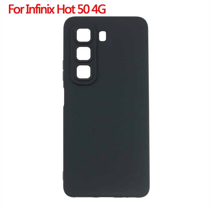 Manufacturer Wholesale Matte TPU Cases Soft Frosted Back Cover Silicone Mobile Phone Case For Infinix Hot 50 4G X6882 Black