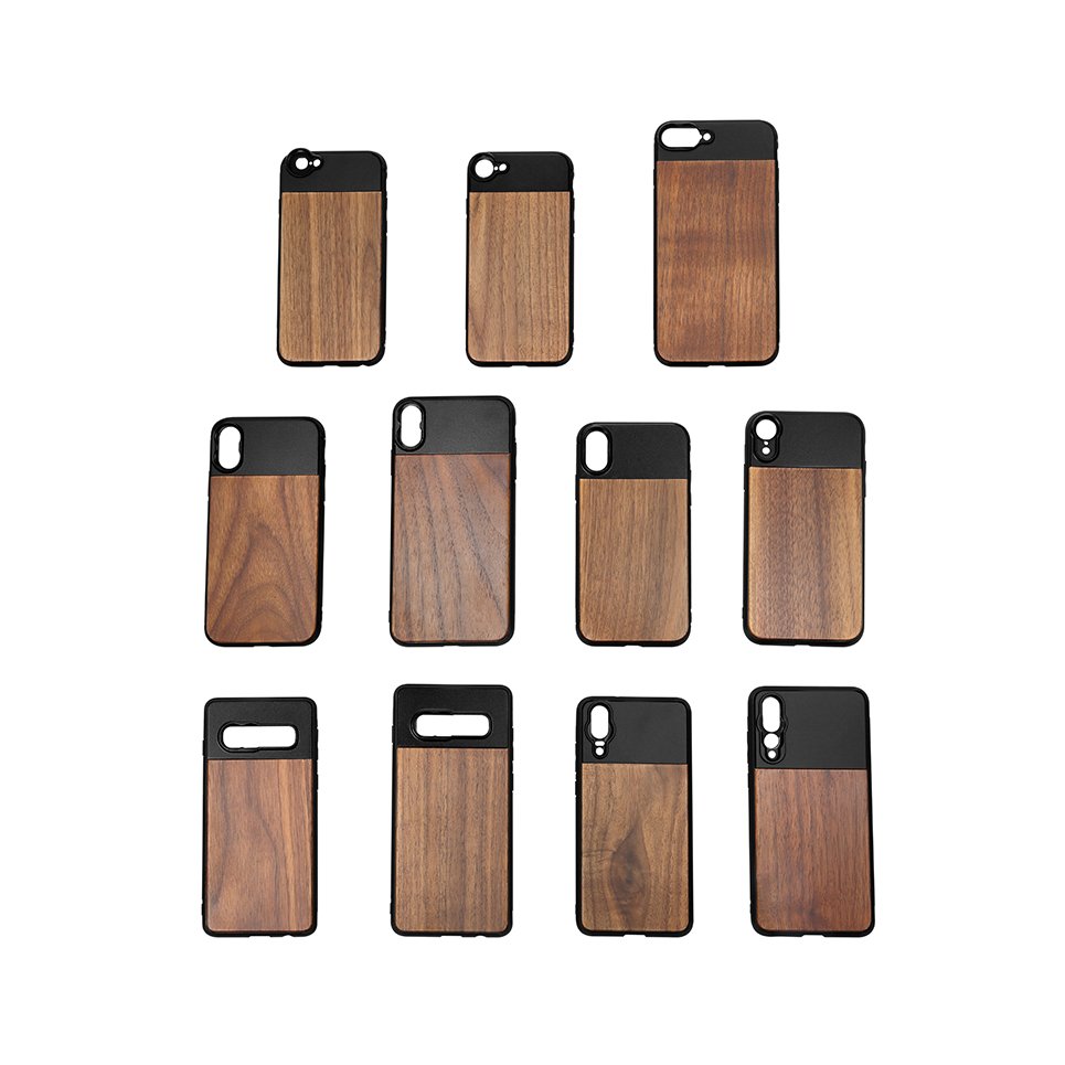 Customized Design Mobile phone accessories 17MM Wooden Material Phone Case cover 2 in 1 lens kit for smart phone