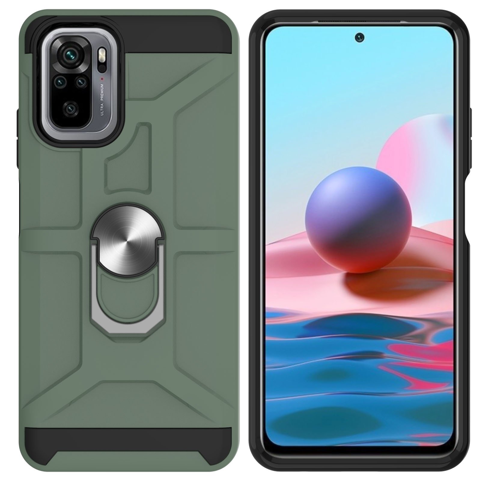 High Quality metal car Bracket cases for xiaomi 10T pro back cove phone cases mobile cover For Redmi note 10 10S K30S 9 POWER