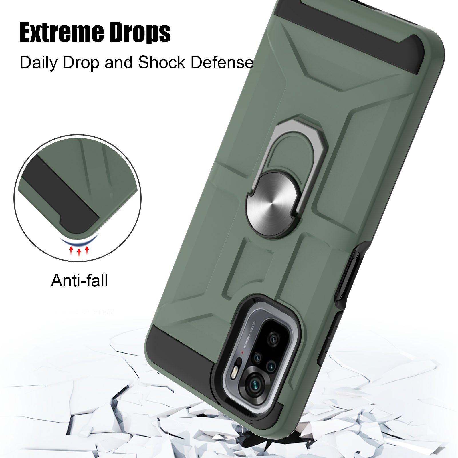 High Quality metal car Bracket cases for xiaomi 10T pro back cove phone cases mobile cover For Redmi note 10 10S K30S 9 POWER