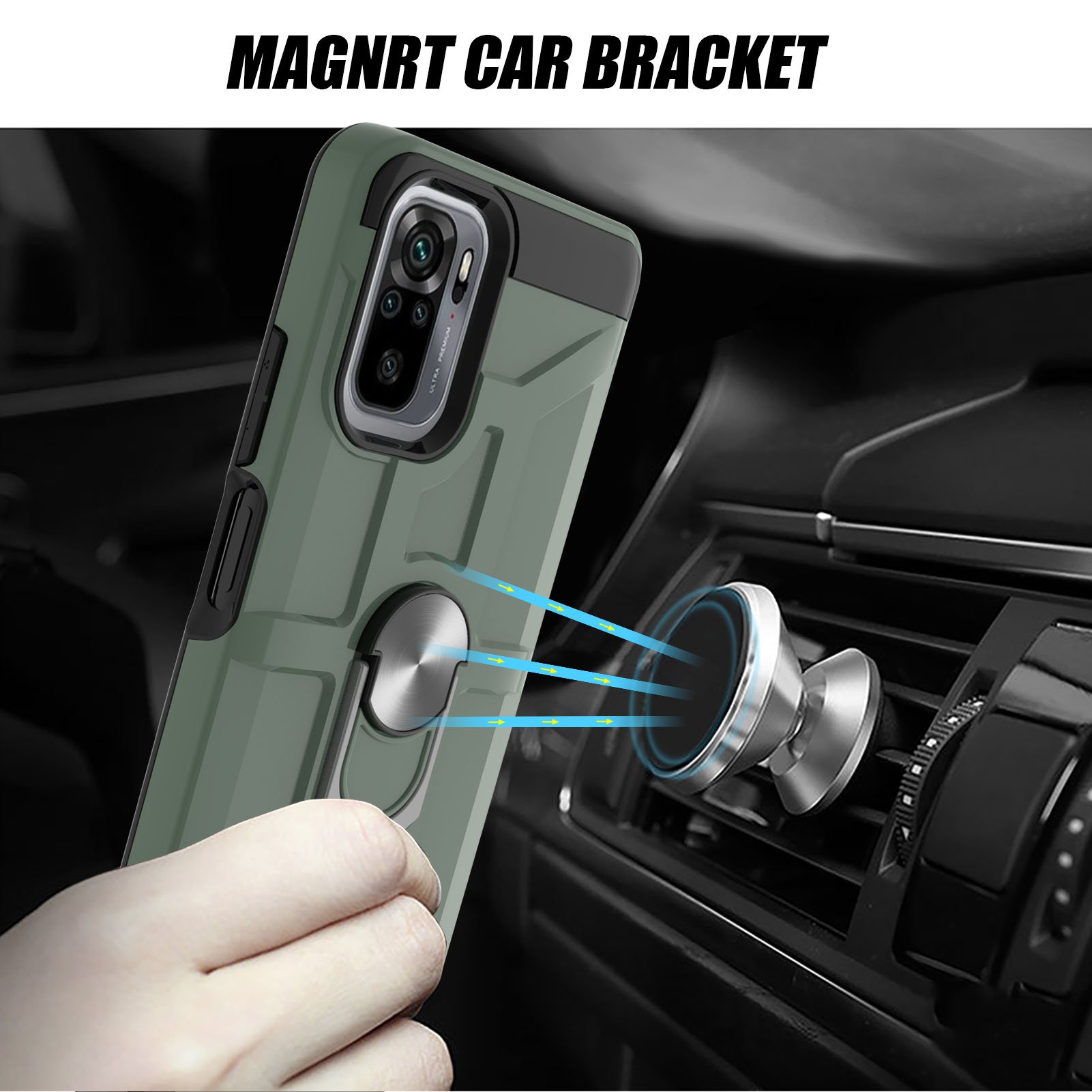 High Quality metal car Bracket cases for xiaomi 10T pro back cove phone cases mobile cover For Redmi note 10 10S K30S 9 POWER