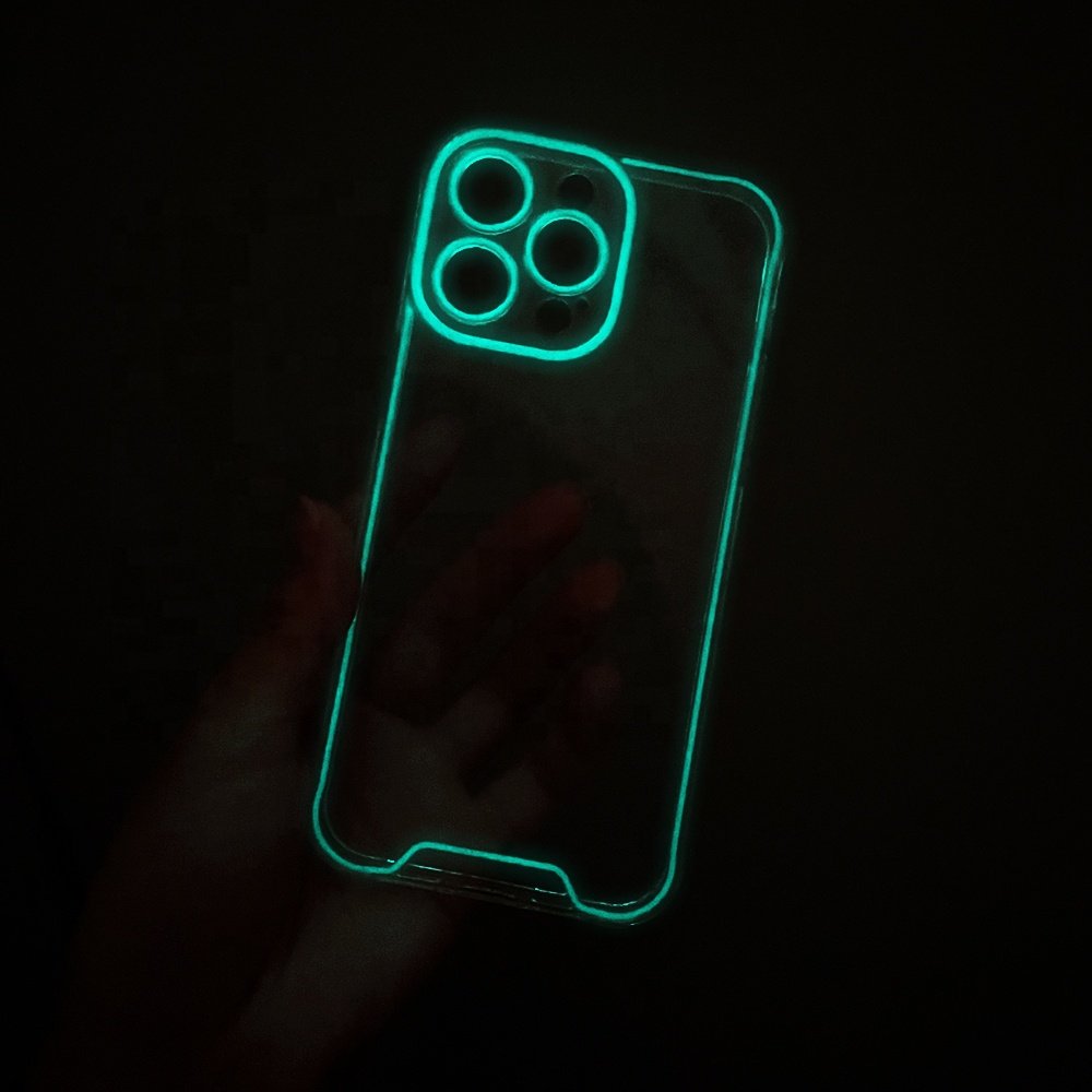 Glow Luminous Night Fluorescent Neon Glowing Mobile Phone Soft Silicone Back Cover cases For iPhone 14 13 12 11 Pro Max XS XR