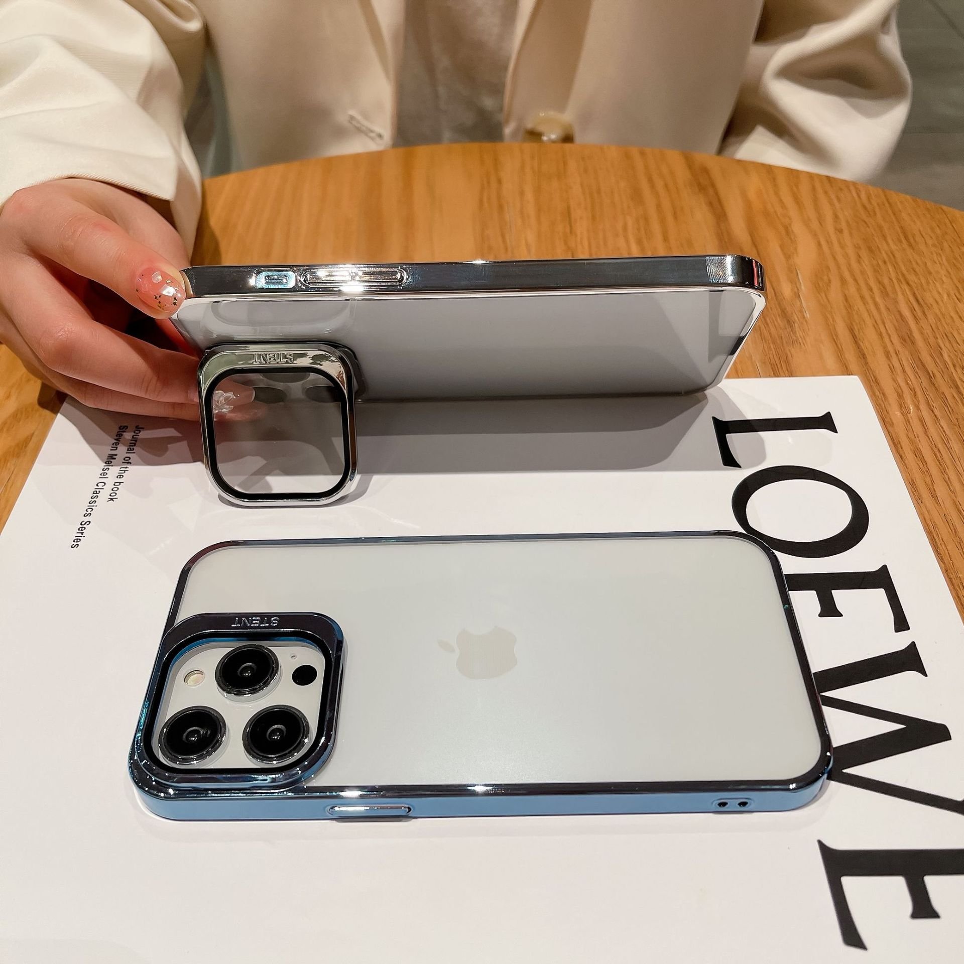Hot sale For iPhone16promax lens case bracket 15pro lens phone case wholesale creative electroplating transparent PC hard case