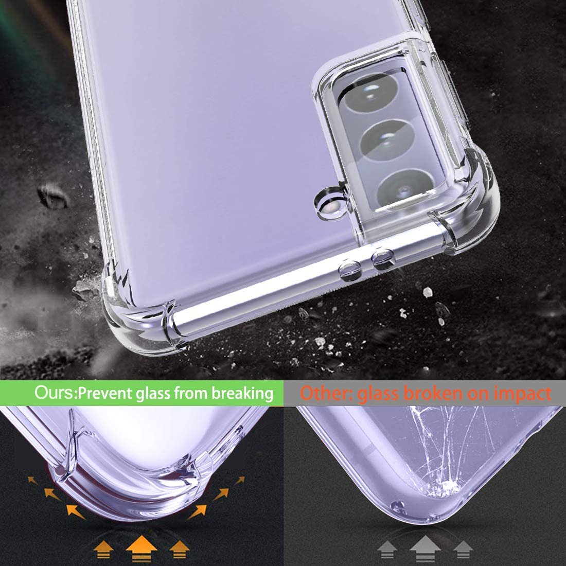 For Samsung S21 Case,Amazon Hot Flexible Clear TPU Phone Case Back Cover For Samsung Galaxy S21 Plus Utrla Fundas