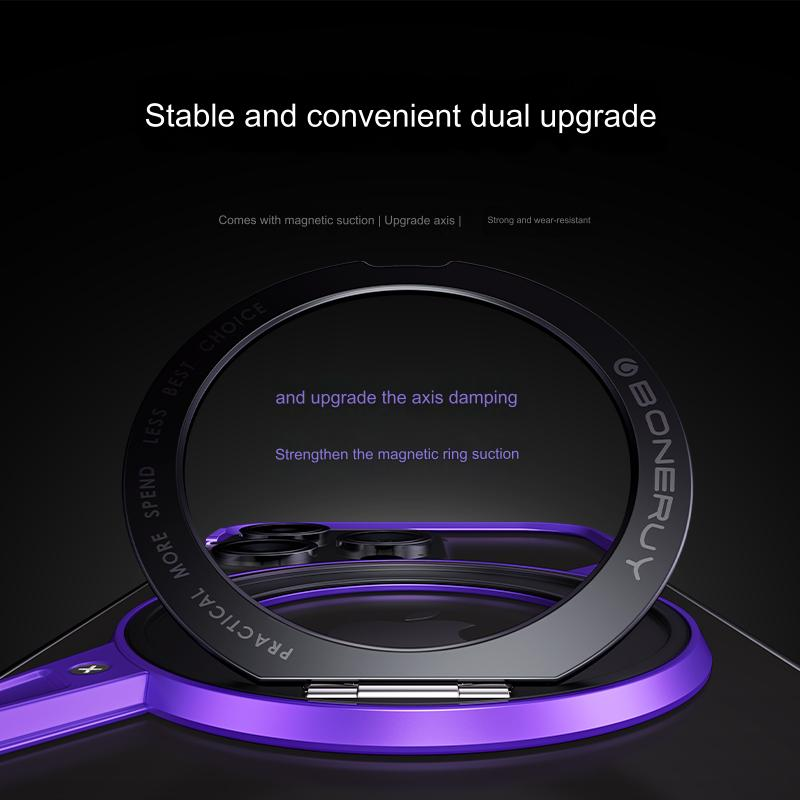 New Design Z aluminum Frameless Magnetic Phone Case For iPhone 14 15 16 Pro Max With 360 Rotatable Metal Kickstand Bumper Shell