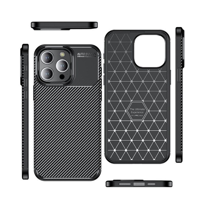 Beetle Shockproof Armor Case for iPhone 16 Pro Max 16 Pro 15 Plus14 13 12 11 XS Max XR X 7 8 Plus Carbon Fiber Texture Soft Case