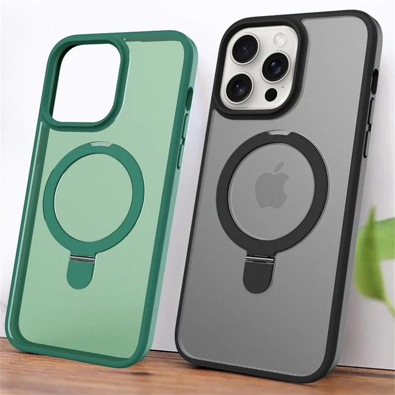 With Camera Lens Kickstand Matte Magnetic case for iPhone 14 pro max 13 12 pro 11 Mobile phone cases for iPhone 15 pro max case