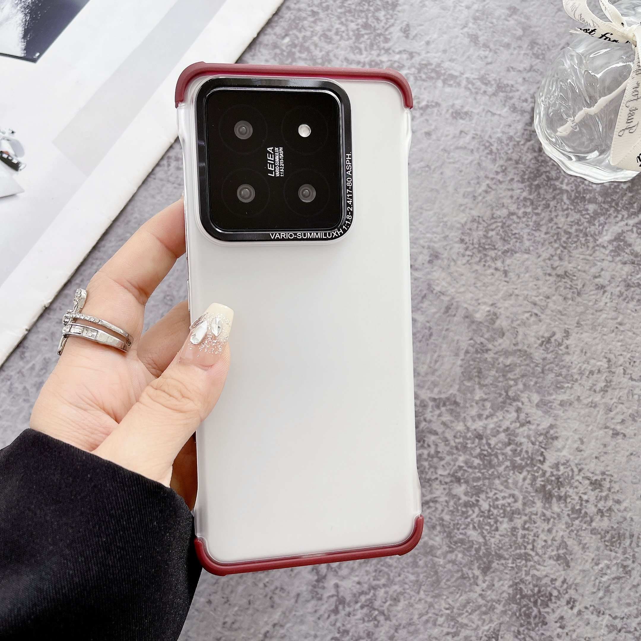 Hot sales Colored Edge Hard PC Translucent Matte Waterproof and Shockproof Mobile Phone Cases for Xiaomi 14 Pro