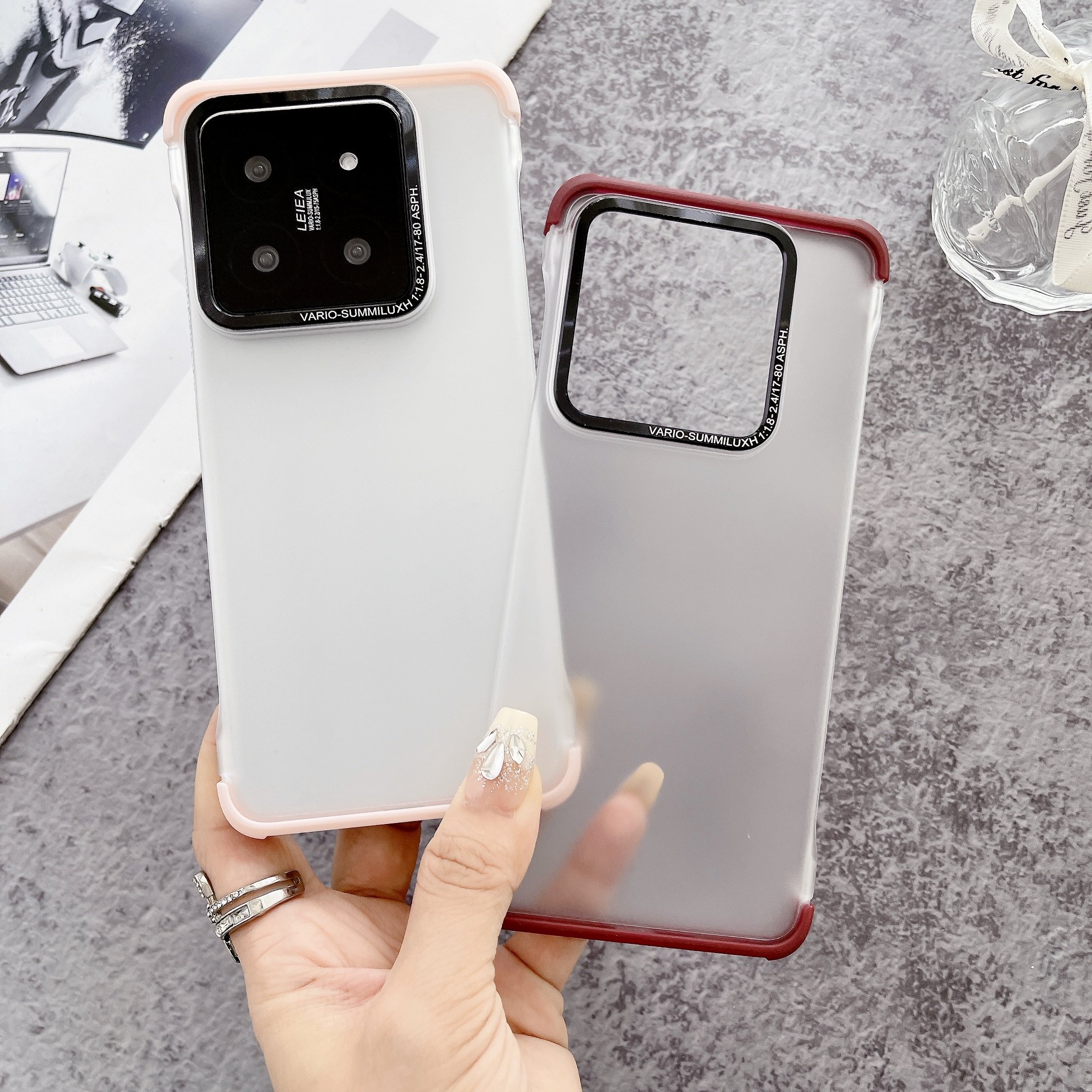 Hot sales Colored Edge Hard PC Translucent Matte Waterproof and Shockproof Mobile Phone Cases for Xiaomi 14 Pro