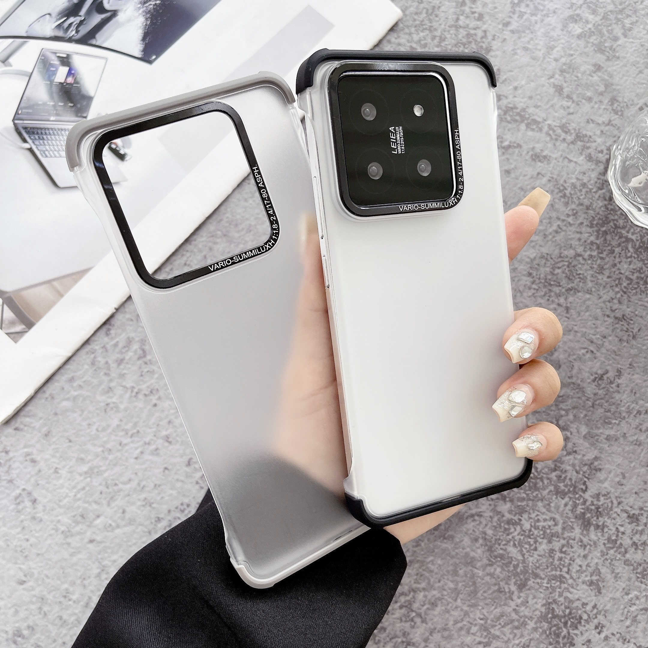 Hot sales Colored Edge Hard PC Translucent Matte Waterproof and Shockproof Mobile Phone Cases for Xiaomi 14 Pro