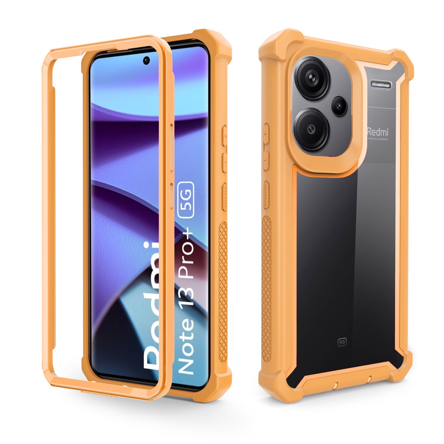 For Xiaomi REDMI NOTE13 PRO PLUS, a colorful combo shockproof bumper cover with a clear, transparent, heavy-duty phone case