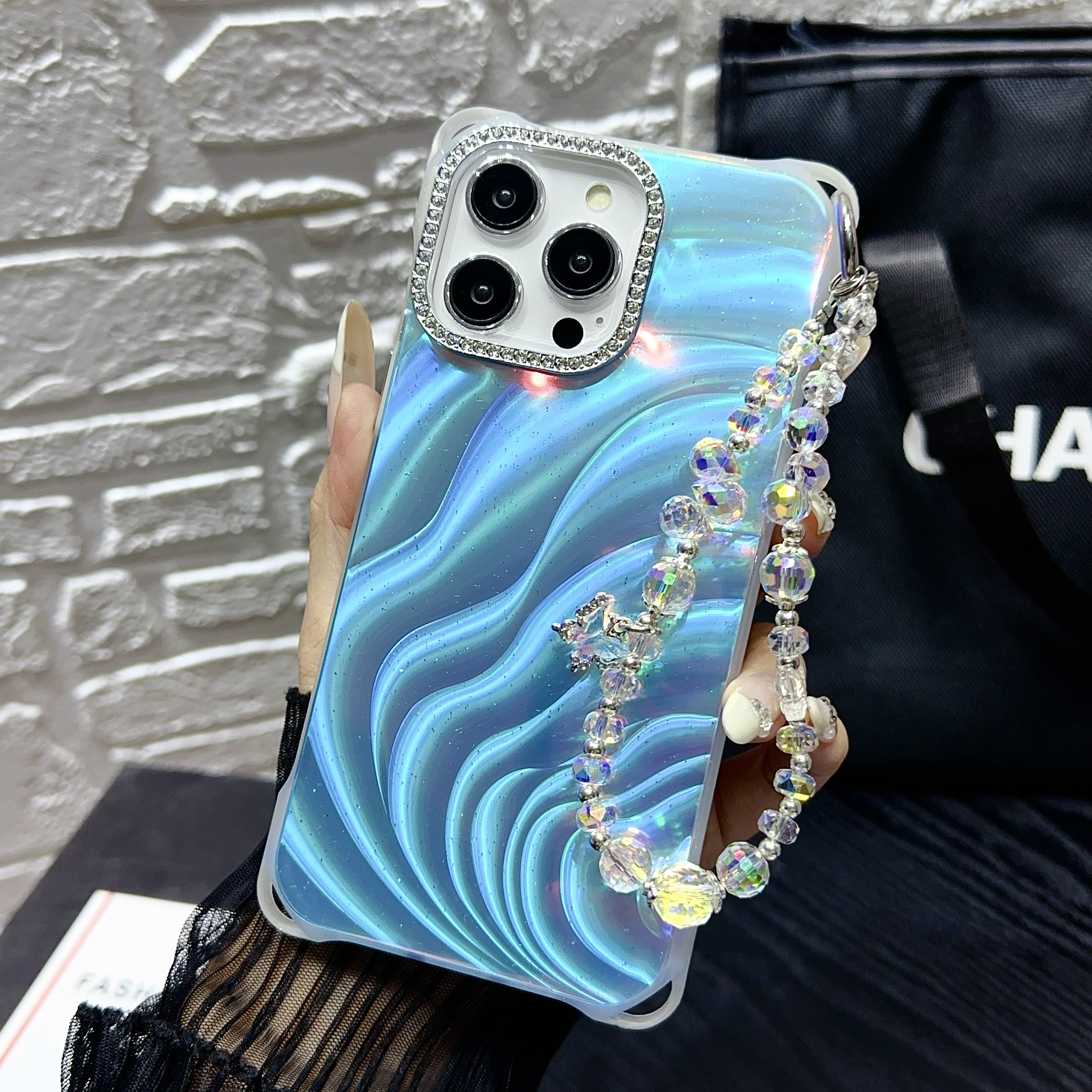 In Stock Glitter Bling Mobile Phone Case For iPhone 15 14 13 12 11 Pro Max Luxury Phone Case With Bracelet For iPhone Case