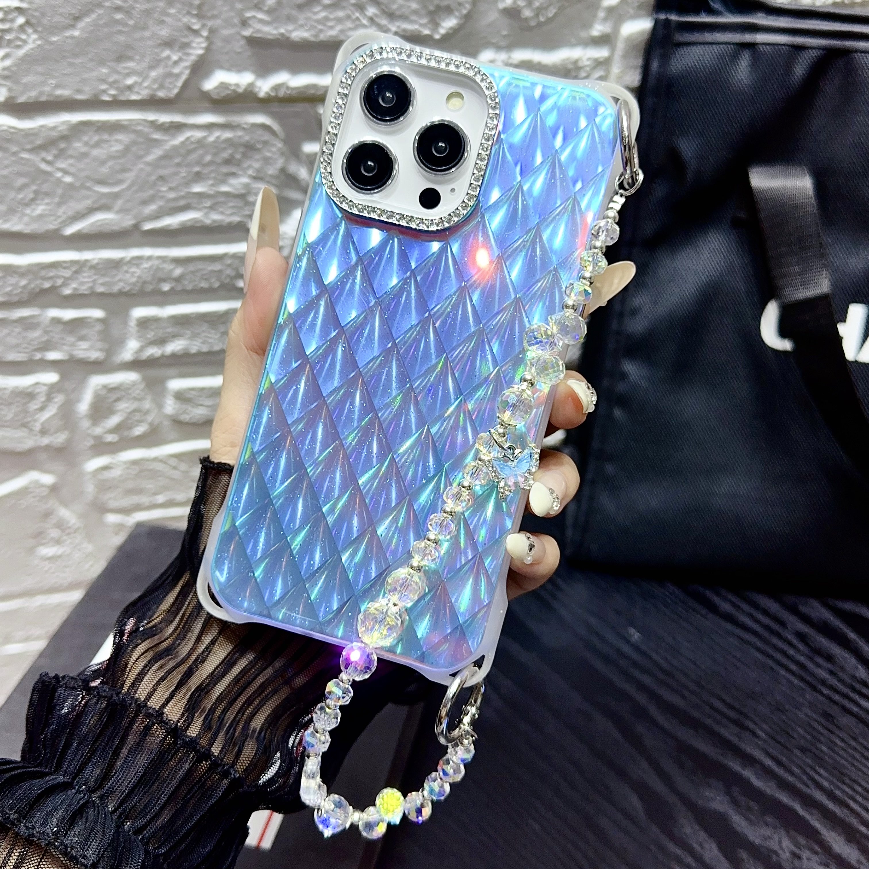 In Stock Glitter Bling Mobile Phone Case For iPhone 15 14 13 12 11 Pro Max Luxury Phone Case With Bracelet For iPhone Case