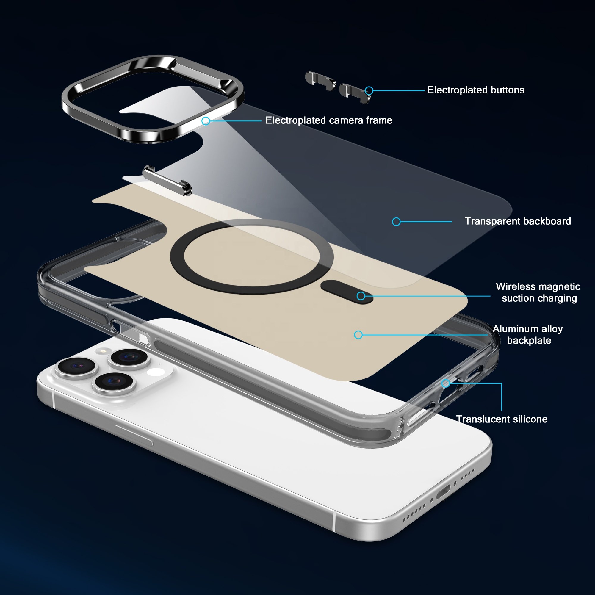 IMD Magnetic Phone Case Mobile Phone Cases 14 15 Pro Max Cover Magnet Acrylic for Iphone 12 13 Cell Phone Accessories Business