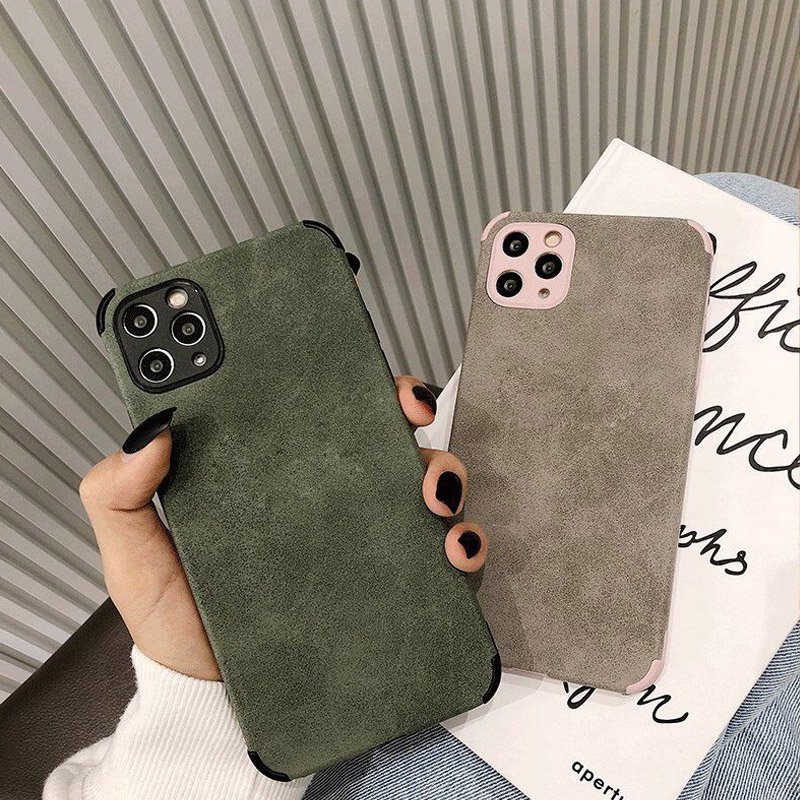 Shockproof Lambskin Soft TPU Suede Phone Cases Back Cover For Iphone 13 Pro 12 11 Xsmax Ni Ke case