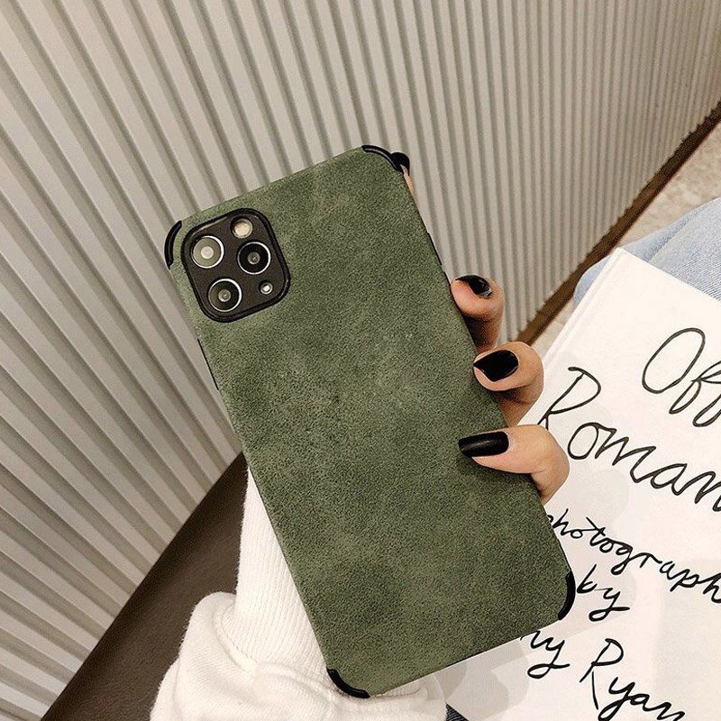 Shockproof Lambskin Soft TPU Suede Phone Cases Back Cover For Iphone 13 Pro 12 11 Xsmax Ni Ke case