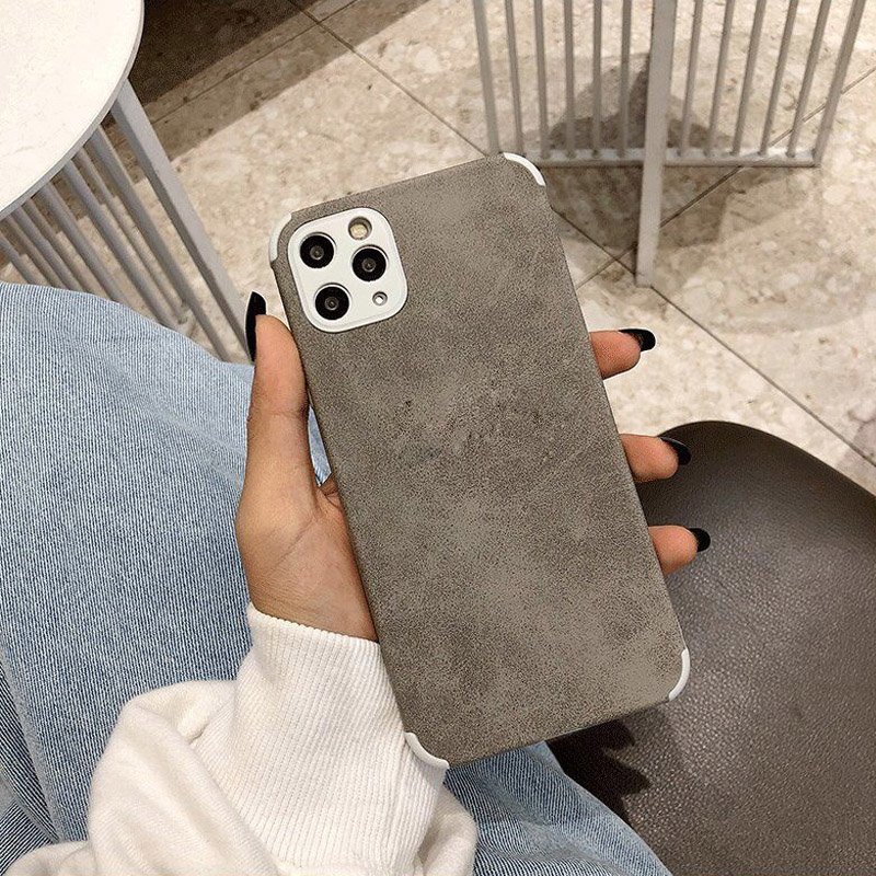 Shockproof Lambskin Soft TPU Suede Phone Cases Back Cover For Iphone 13 Pro 12 11 Xsmax Ni Ke case