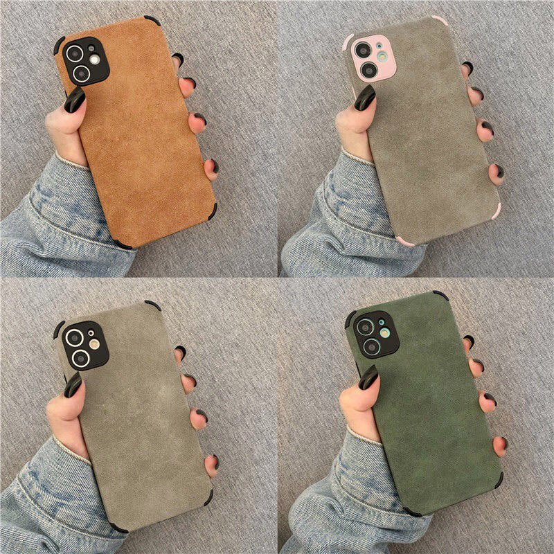 Shockproof Lambskin Soft TPU Suede Phone Cases Back Cover For Iphone 13 Pro 12 11 Xsmax Ni Ke case