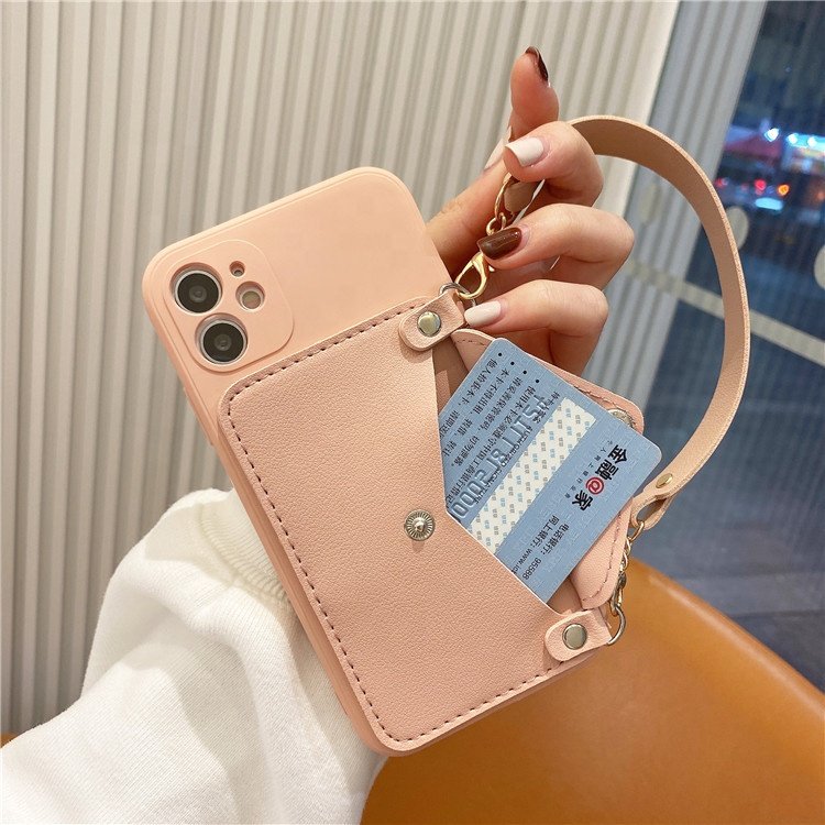 The Cheapest Chain hand bag Mobile phone protective case For iPhone 15 Pro Max with card holder stylish mobile phone case Bags