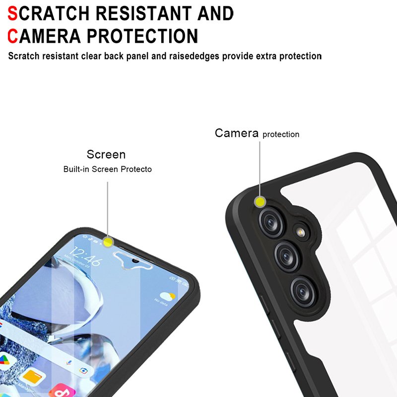 Double Sided 360 Full Protection Transparent Phone Case for Samsung A54 5G Mobile Phone Cover with Screen Protector