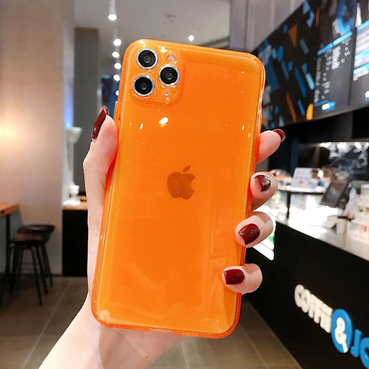 Durable Transparent Smart Phone Cover Fluorescent Neon Mobile Phone Case For iPhone 13 Pro 12 Max Xr Xs 11 Fashion Phone Shell