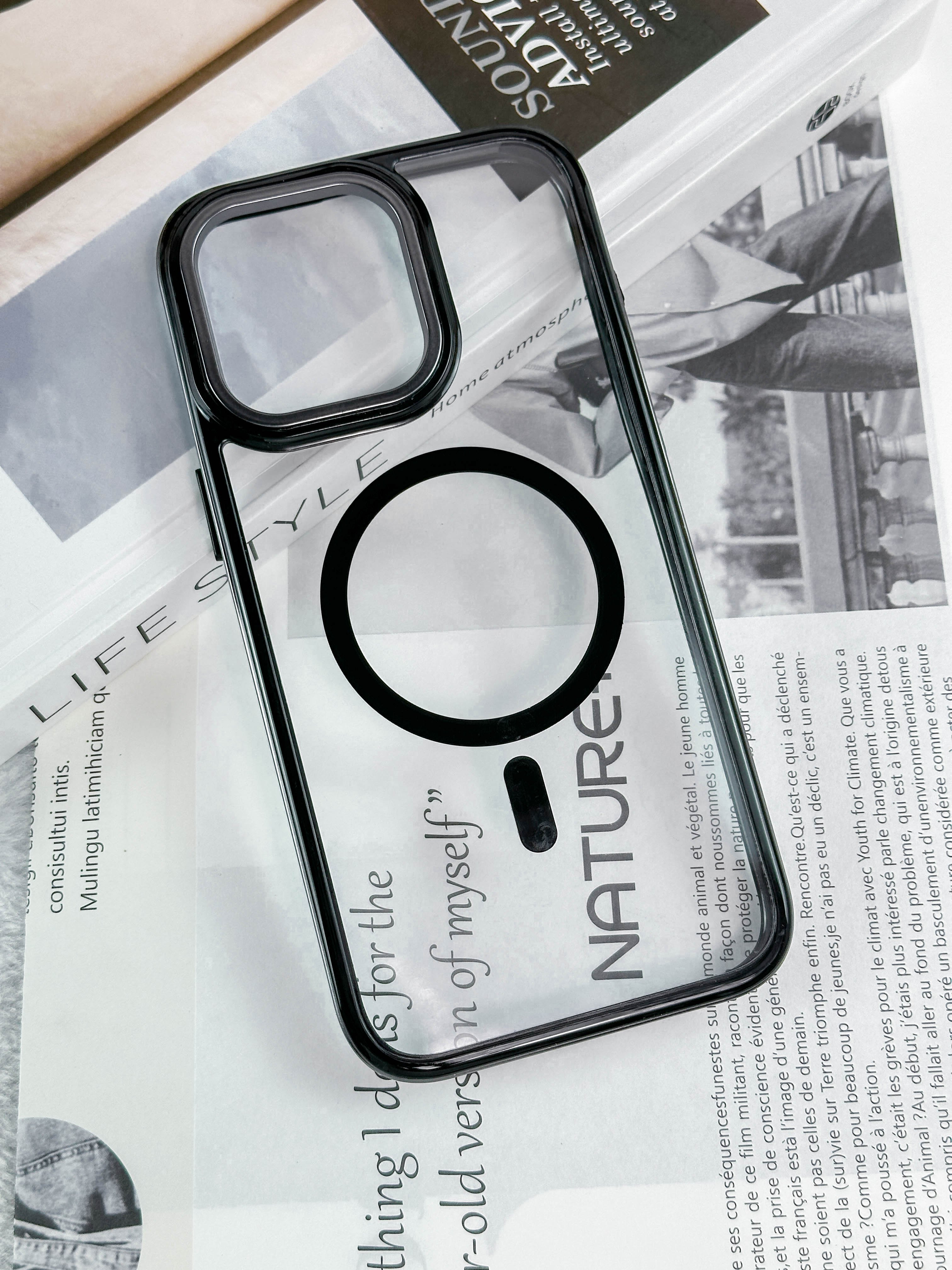 Elegant Charm 3 in 1 Electroplating High-Transparent Phone Case With Wireless Charger Magnetic For Iphone 12 13 14 15