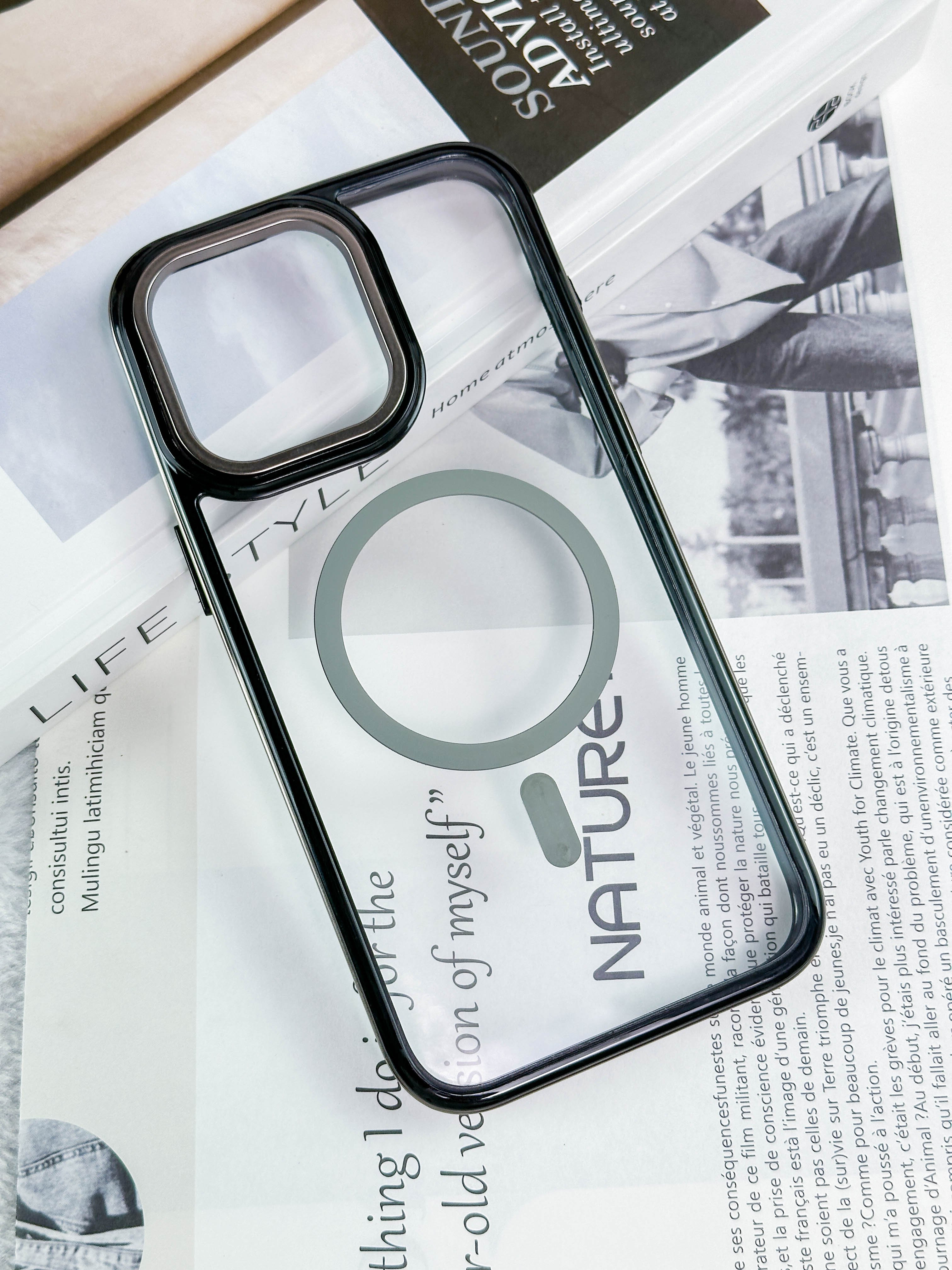 Elegant Charm 3 in 1 Electroplating High-Transparent Phone Case With Wireless Charger Magnetic For Iphone 12 13 14 15