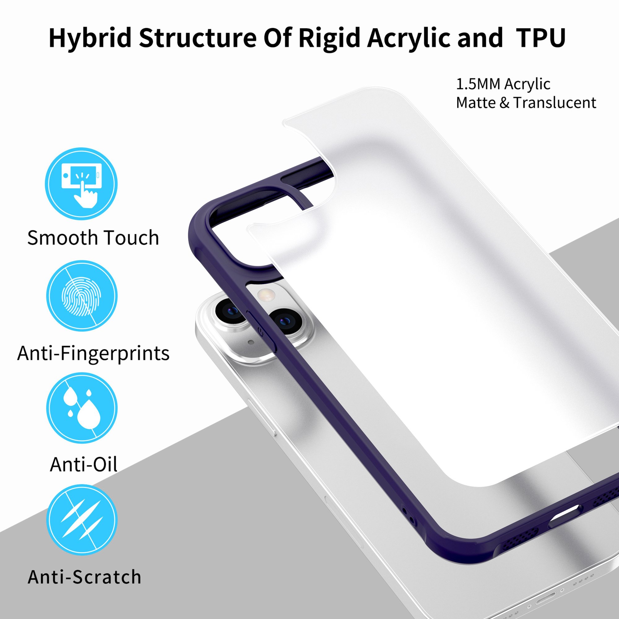 New Wholesale Protector Matte Clear Mobile Cover Luxury Cell Phone Case Accessories for Apple Funda Iphone 14 Tpu Pc Phone Case
